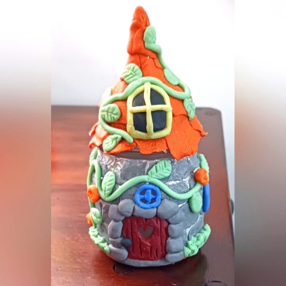 Handmade fairy house electronic candle holer